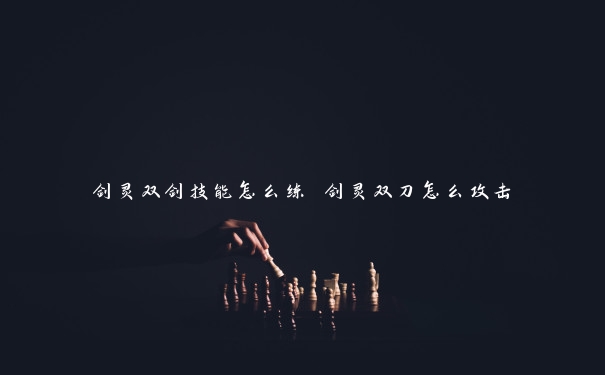 剑灵双剑技能怎么练 剑灵双刀怎么攻击