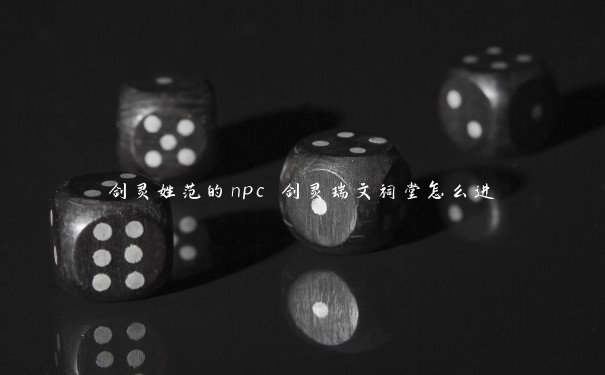 剑灵姓范的npc 剑灵瑞文祠堂怎么进