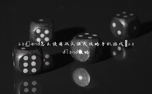 badland怎么使用双人模式攻略手机游戏_badland攻略