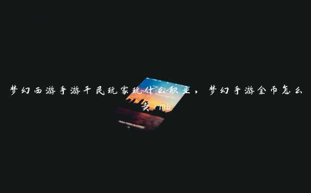 梦幻西游手游平民玩家玩什么职业，梦幻手游金币怎么卖rmb