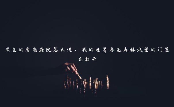 黑色的魔物庭院怎么进，我的世界暮色森林城堡的门怎么打开