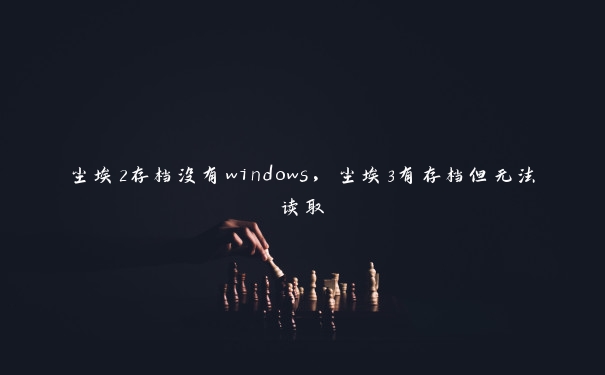 尘埃2存档没有windows，尘埃3有存档但无法读取