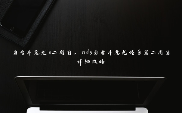 勇者斗恶龙6二周目，nds勇者斗恶龙怪兽篇二周目详细攻略